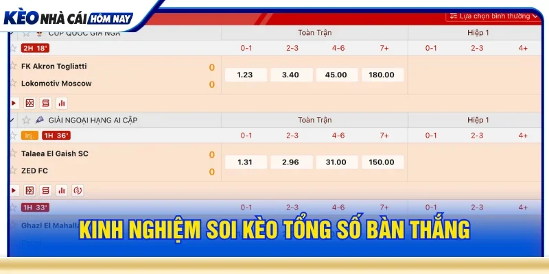 Kinh nghiệm soi kèo tổng số bàn thắng là gì